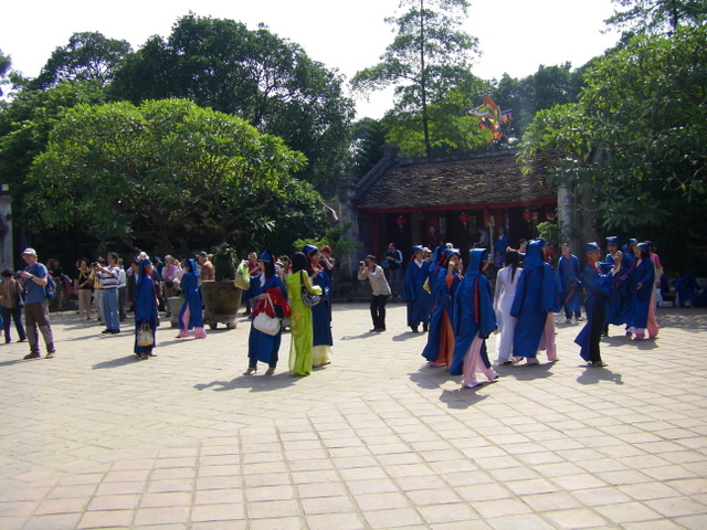 Students in their graduation robes