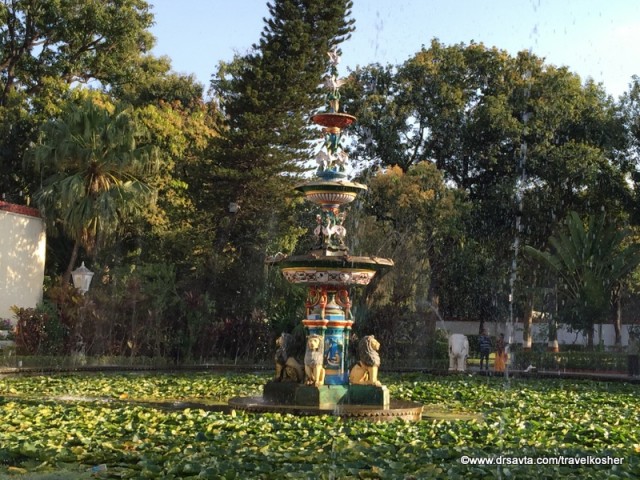 Fountain in garden in Udaipur